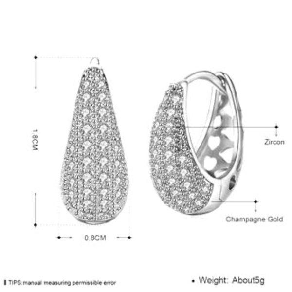 Women's Fashion K Gold Diamond Earrings - Imagen 9