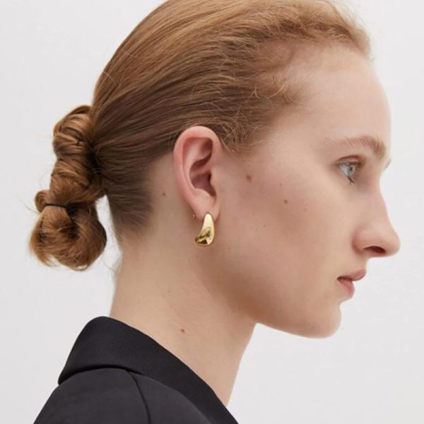 Metal Water Drop Earrings With A Sense Of Niche Luxury - Imagen 10