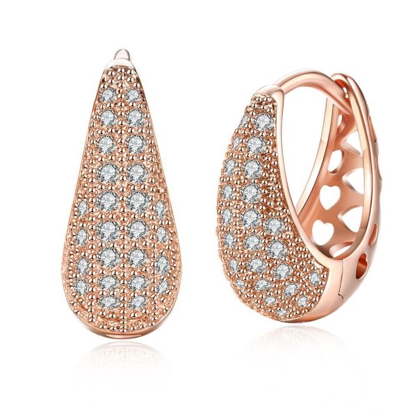 Women's Fashion K Gold Diamond Earrings - Imagen 2