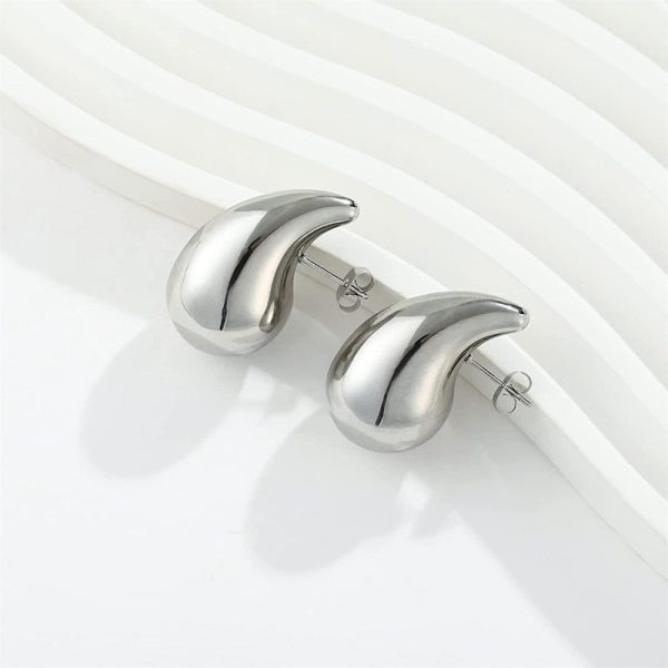 Metal Water Drop Earrings With A Sense Of Niche Luxury - Imagen 6