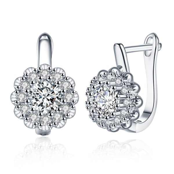Women's Fashion K Gold Diamond Earrings - Imagen 6