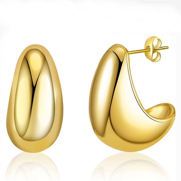Metal Water Drop Earrings With A Sense Of Niche Luxury - Imagen 3