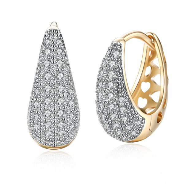 Women's Fashion K Gold Diamond Earrings - Imagen 3