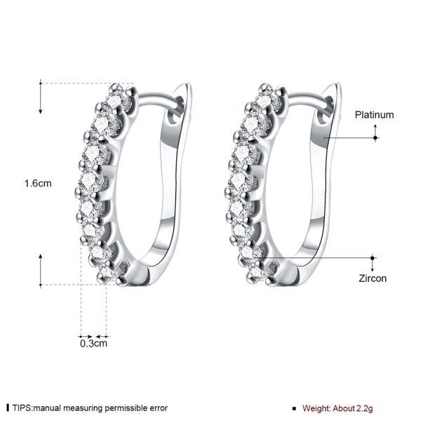Women's Fashion K Gold Diamond Earrings - Imagen 5