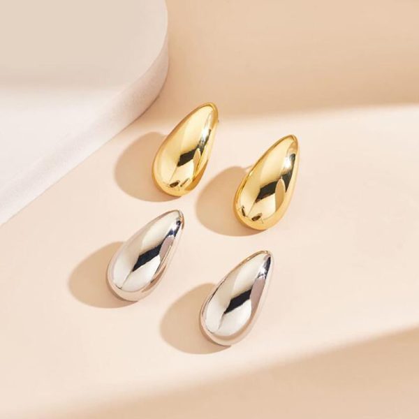 Metal Water Drop Earrings With A Sense Of Niche Luxury - Imagen 8