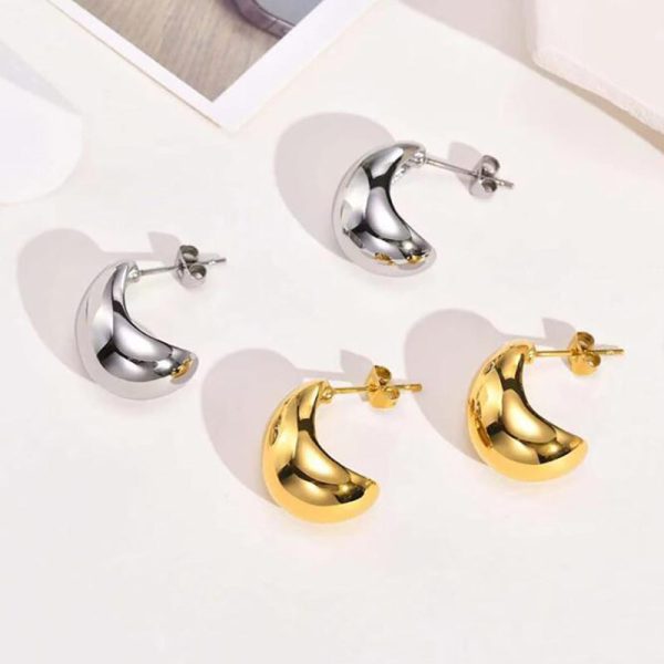 Metal Water Drop Earrings With A Sense Of Niche Luxury - Imagen 2
