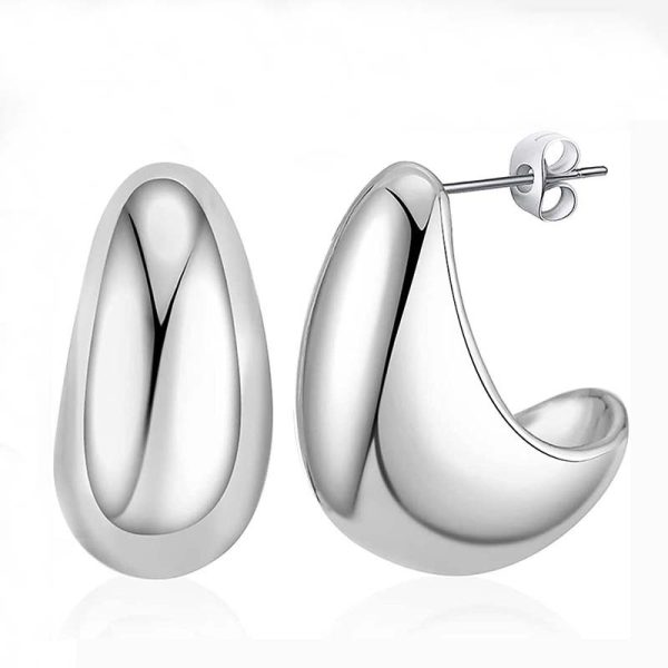 Metal Water Drop Earrings With A Sense Of Niche Luxury - Imagen 4