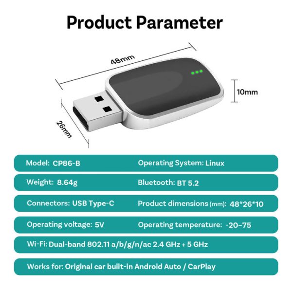 Android Auto Dual Channel USB Drive Wireless - Imagen 4