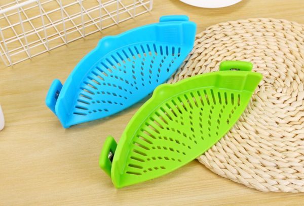 Silicone Clip-on Pot Pan Bowl Funnel Oil Strainer Creative Rice Washing Colander for Draining Liquid Fits All Pot Size - Imagen 10