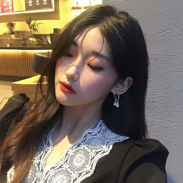 Pearl tassel earrings simple earrings - Imagen 3