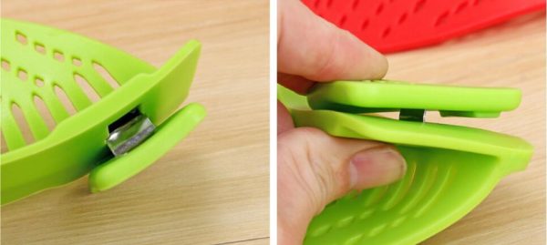 Silicone Clip-on Pot Pan Bowl Funnel Oil Strainer Creative Rice Washing Colander for Draining Liquid Fits All Pot Size - Imagen 6