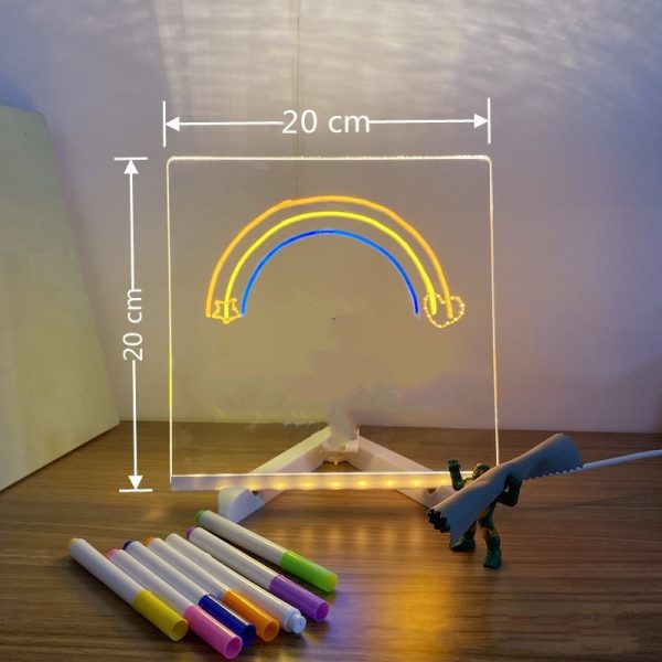 Acrylic DIY Note Board LED Night Light Creative Message Board Holiday Lamp With 7Pens USB LED Desk Lamp Note Daily Moment Painting Lamp - Imagen 4
