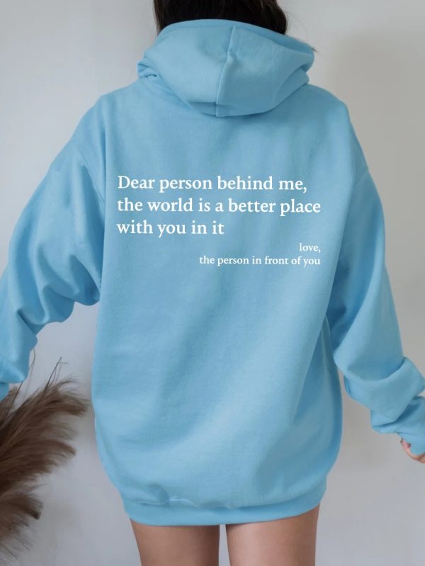 Women's Plush Letter Printed Kangaroo Pocket Drawstring Printed Hoodie Unisex Trendy Hoodies - Imagen 7