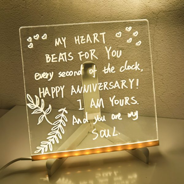 Acrylic DIY Note Board LED Night Light Creative Message Board Holiday Lamp With 7Pens USB LED Desk Lamp Note Daily Moment Painting Lamp - Imagen 5