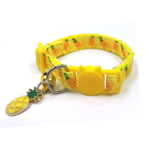 Collar para Gato con Cascabel y Diseño de Frutas – Ajustable, Cómodo y Seguro para Todas las Temporadas (Fresa, Cereza, Aguacate, Sandía, Piña)