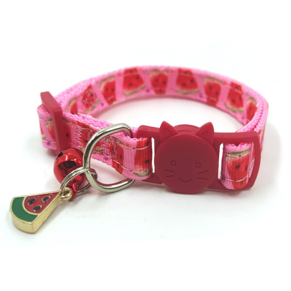 Collar para Gato con Cascabel y Diseño de Frutas – Ajustable, Cómodo y Seguro para Todas las Temporadas (Fresa, Cereza, Aguacate, Sandía, Piña) - Imagen 2