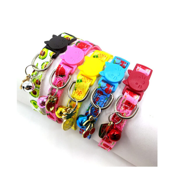 Collar para Gato con Cascabel y Diseño de Frutas – Ajustable, Cómodo y Seguro para Todas las Temporadas (Fresa, Cereza, Aguacate, Sandía, Piña) - Imagen 3