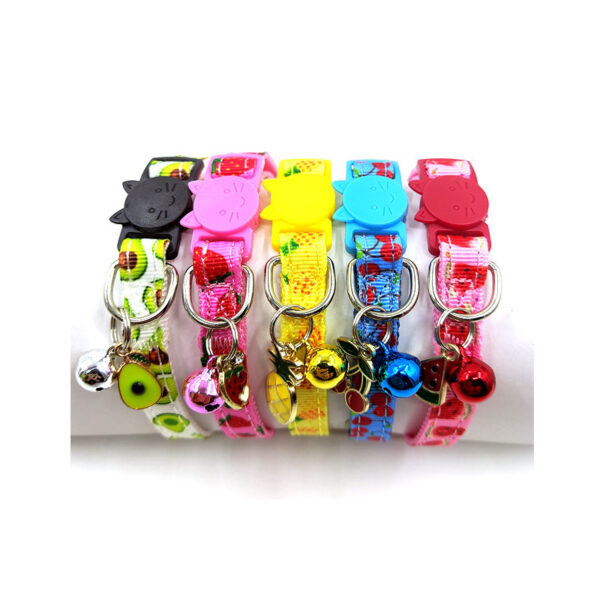 Collar para Gato con Cascabel y Diseño de Frutas – Ajustable, Cómodo y Seguro para Todas las Temporadas (Fresa, Cereza, Aguacate, Sandía, Piña) - Imagen 5