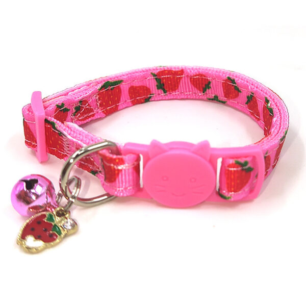 Collar para Gato con Cascabel y Diseño de Frutas – Ajustable, Cómodo y Seguro para Todas las Temporadas (Fresa, Cereza, Aguacate, Sandía, Piña) - Imagen 6