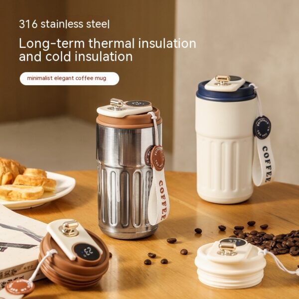 Botella Térmica Inteligente Digital 450ml – Acero Inoxidable Doble Capa | Mantiene Frío o Caliente, Ideal para Viaje, Oficina y Deporte - Imagen 5