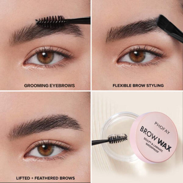 Cera Modeladora para Cejas PHOFAY Sculpting Eyebrow Wax – Fijación Duradera y Resistente al Agua, 7 g - Imagen 5