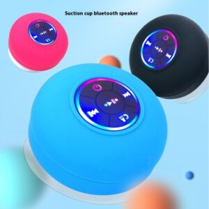 Parlante Bluetooth Impermeable con Luz LED y Ventosa de Alta Potencia – BTS07, Sonido 360°, Manos Libres, Ideal para Ducha, Auto, Exterior y Fitness