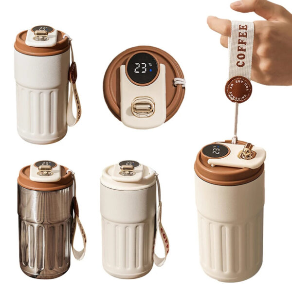 Botella Térmica Inteligente Digital 450ml – Acero Inoxidable Doble Capa | Mantiene Frío o Caliente, Ideal para Viaje, Oficina y Deporte - Imagen 2