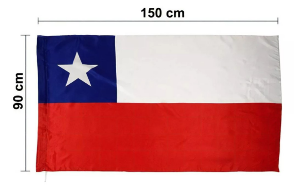 Bandera Chilena 90x150 Cm Fechas Patrias - Imagen 4