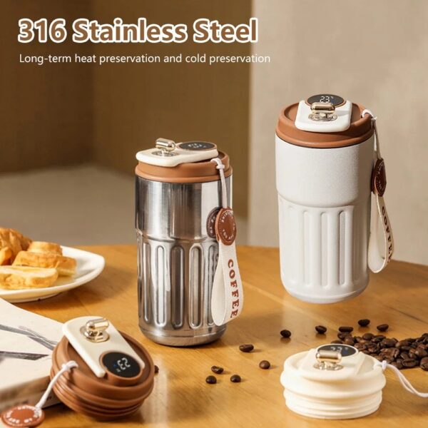 Botella Térmica Inteligente Digital 450ml – Acero Inoxidable Doble Capa | Mantiene Frío o Caliente, Ideal para Viaje, Oficina y Deporte